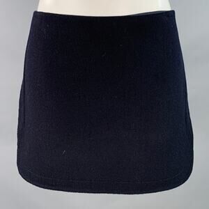 VANESSA BRUNO Size 0 Navy Wool Cashmere Blend Side Zipper Mini Skirt